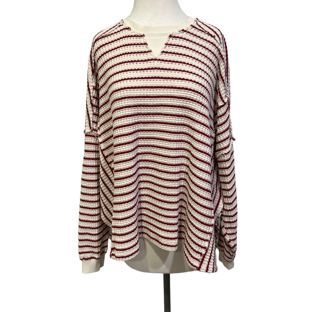 American Eagle outfitters Big Hug Crew Neck Waffle Sweatshirt -M - Picture 3 of 9